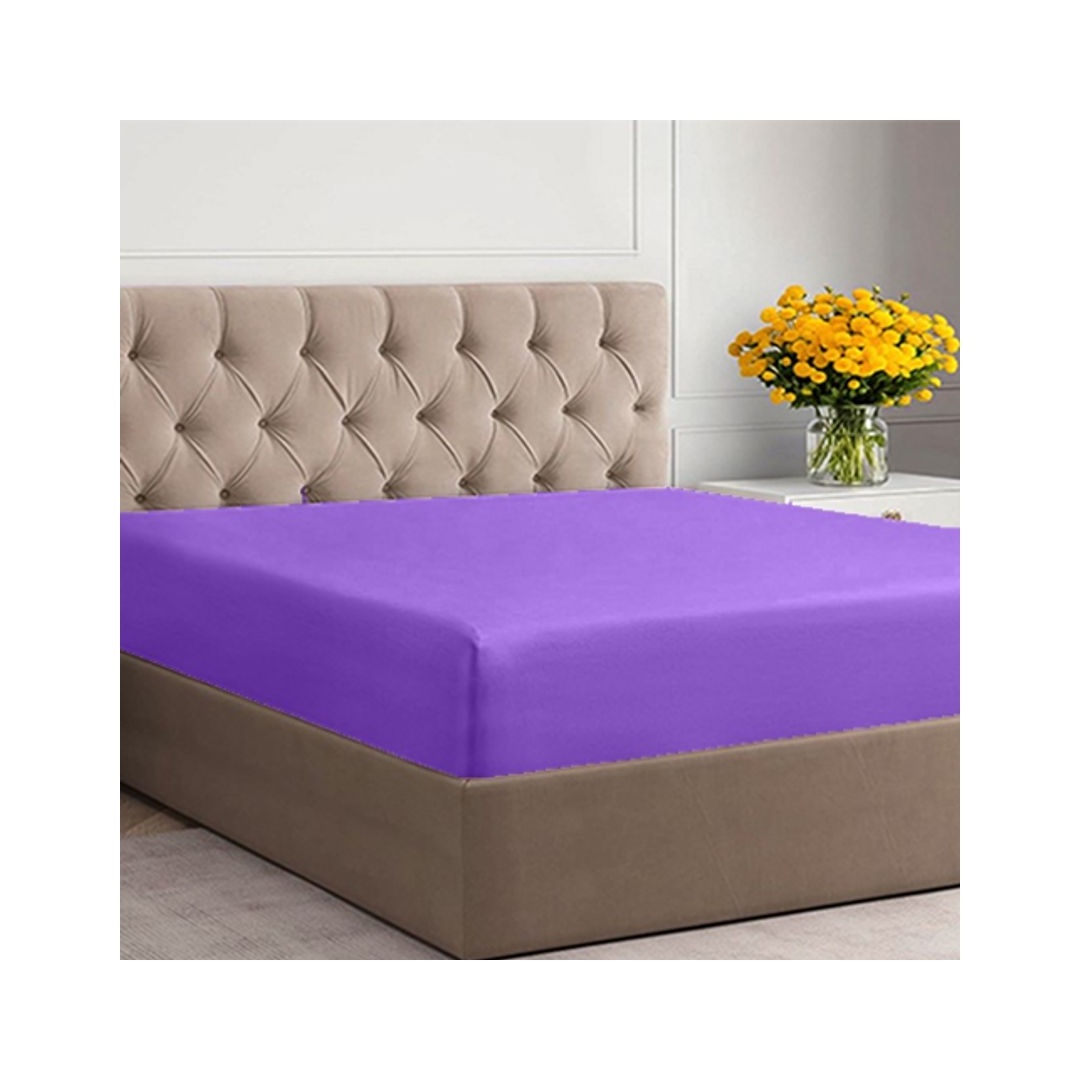 طقم ملاية بأستيك - 120/200 سم - قطعتين - لافندر غامق