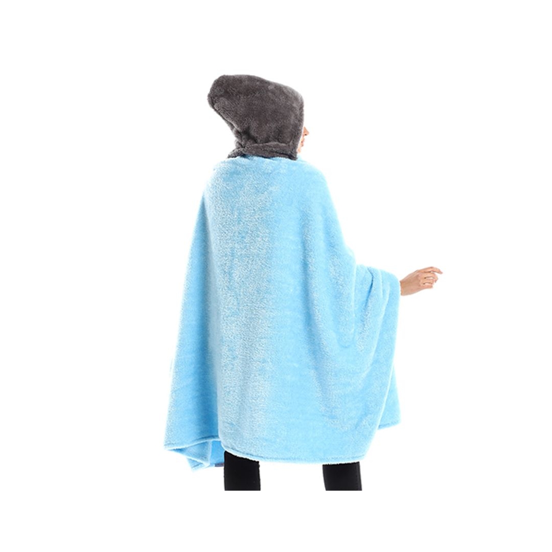 طقم دفاية قابله للارتداء الشخصي - قطعتين - لبني/رمادي - 110*130 سم