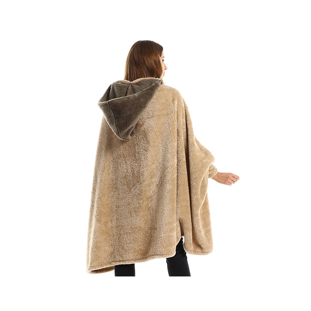 طقم دفاية قابله للارتداء الشخصي - قطعتين - بيج/زيتي - 110*130 سم