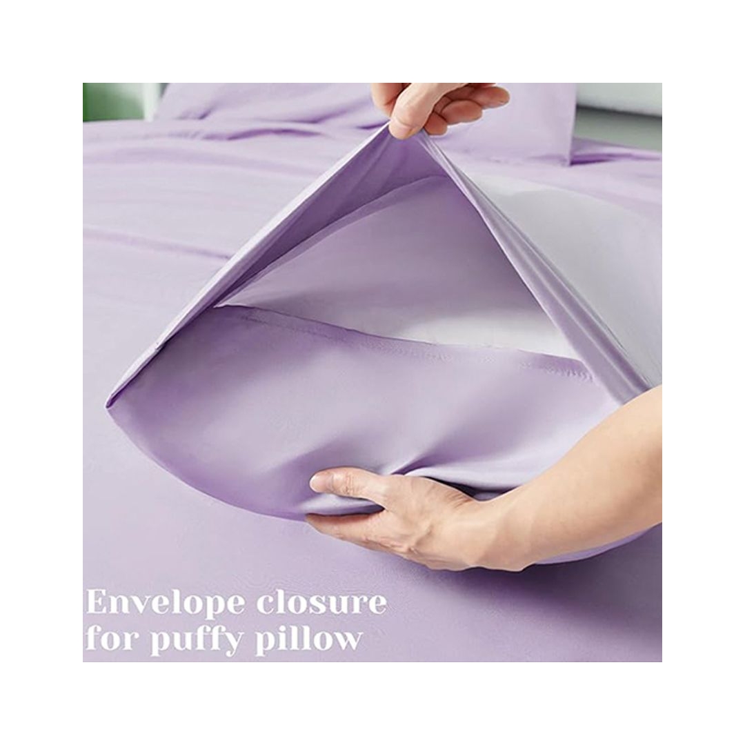 كيس مخدة سادة - 2 قطعة - 45/65 سم - لافندر