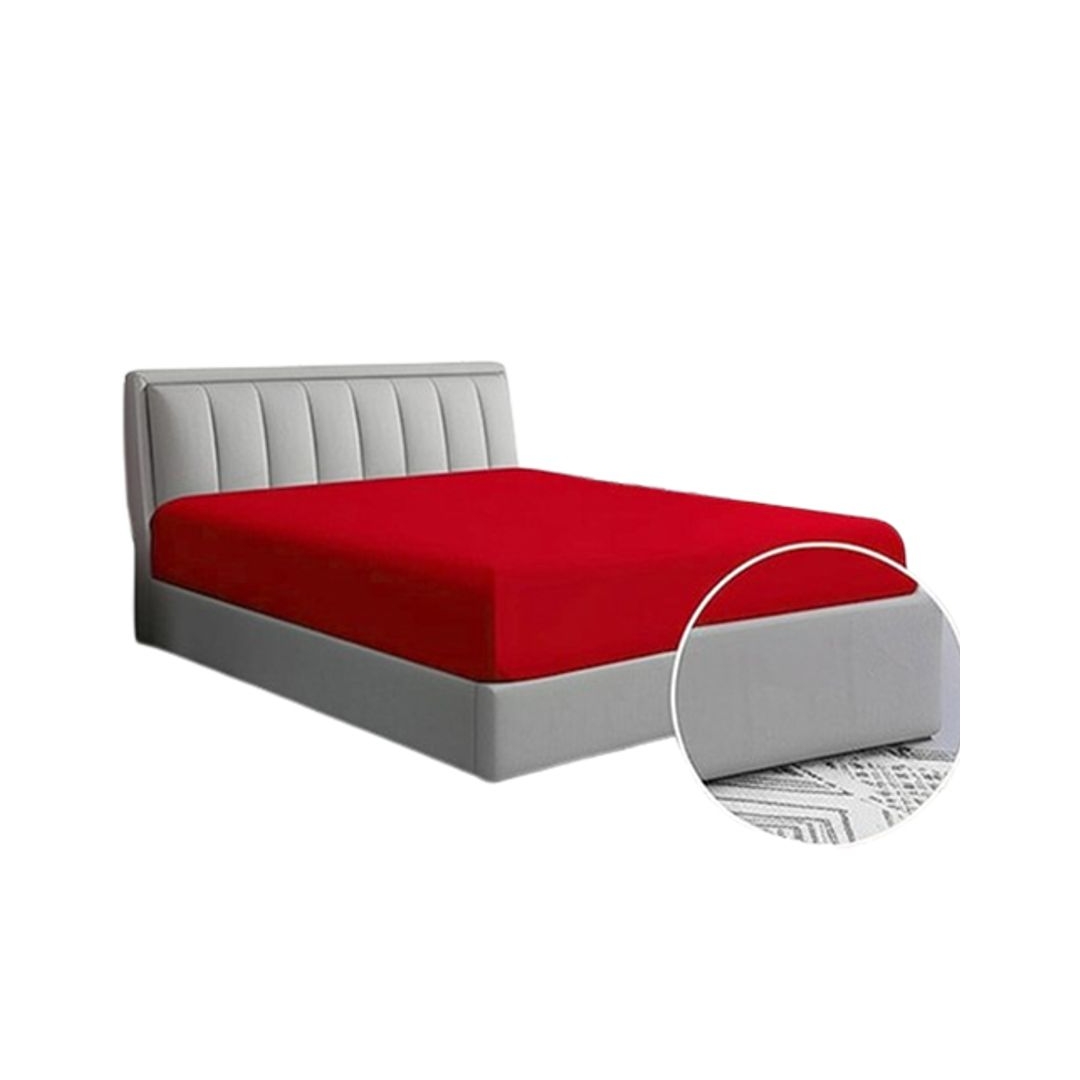 طقم ملاية بأستيك - 100/200 سم - قطعتين - أحمر