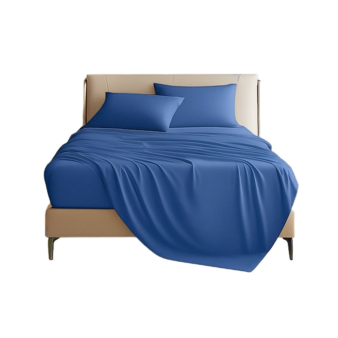 طقم ملاية عادية - 220/235 سم - 3 قطع - أزرق