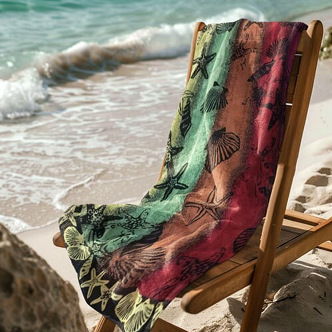 بشكير بحر قطن سنوز - 170×90 سم - تصميم سي شيل