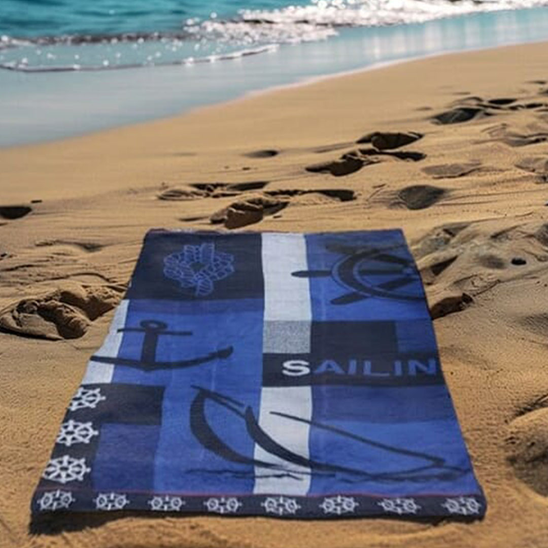 بشكير بحر قطن سنوز - 170×90 سم - تصميم هلم