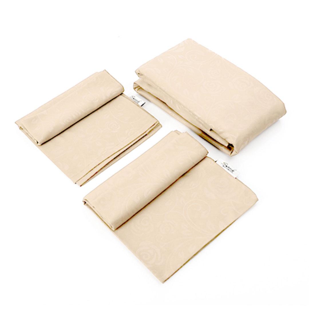 طقم ملاية سرير بأستيك سنوز 120*200 سم + كيس مخدة إضافي - بيج