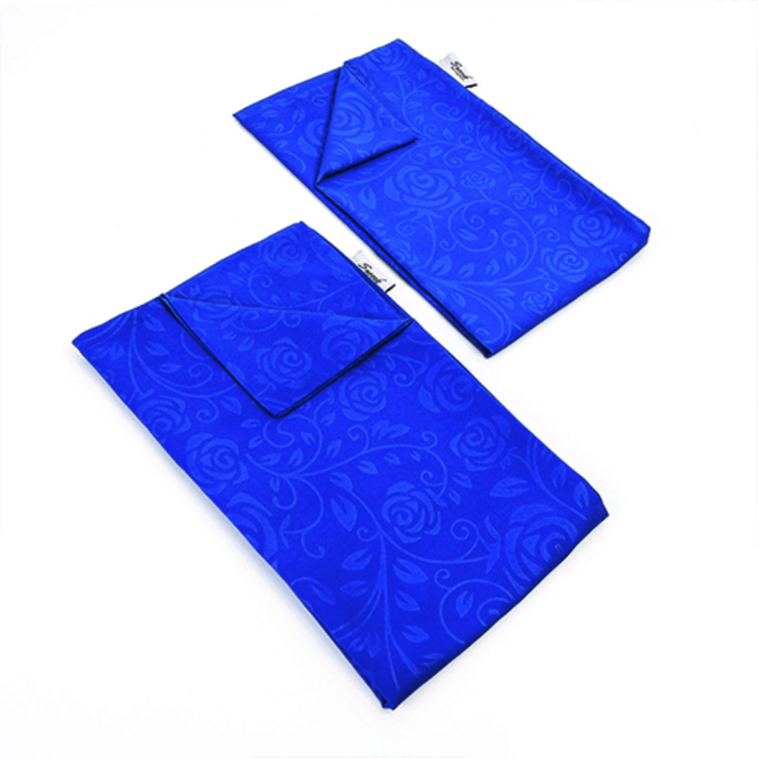 طقم ملاية سرير عادية سنوز جاكار مايكروفايبر 180*240 سم + كيس مخدة إضافي - أزرق