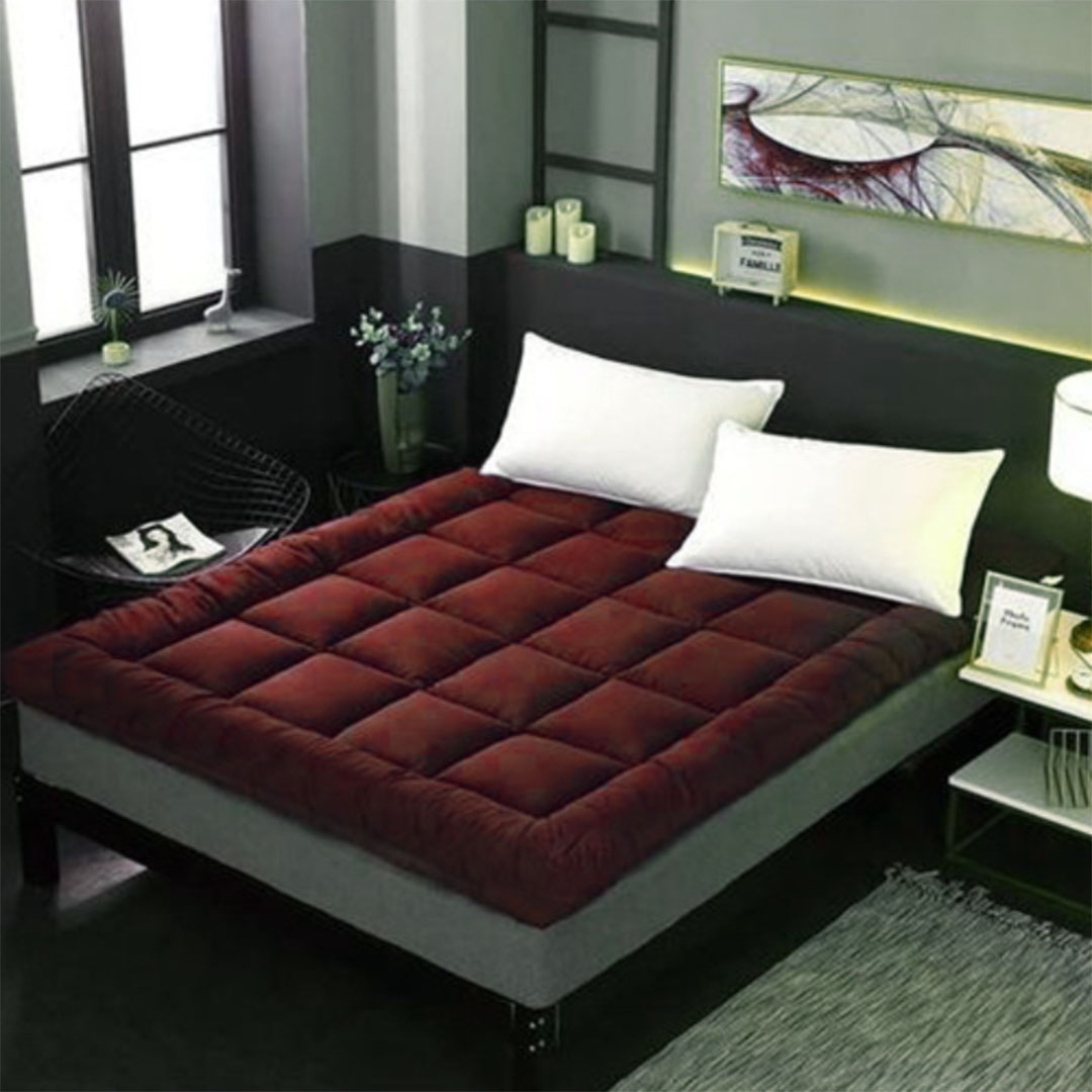 مرتبة تطرية طيبة - أحمر غامق - مقاس 200×200 سم