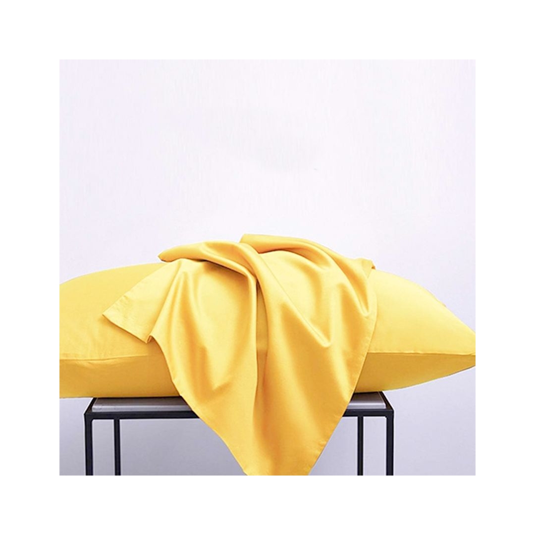 طقم ملاية بأستيك قطعتين من سنوز - أصفر - 100*200سم