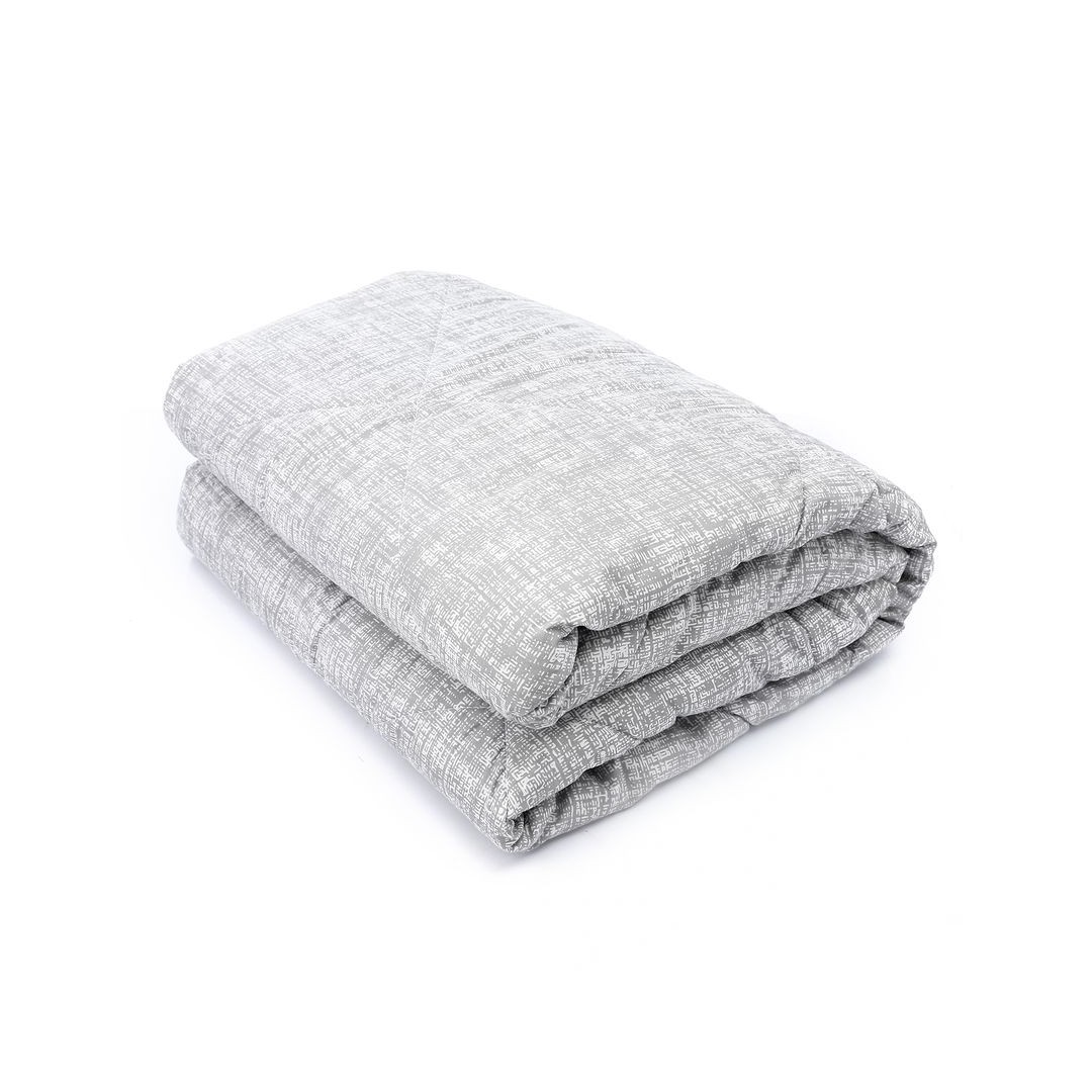 لحاف دبل فيس صيفي من طيبه تصميم رمادى ميز - 180*220 سم