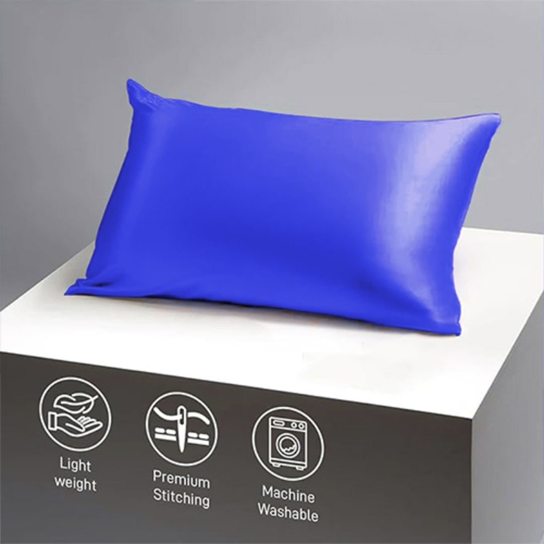 كيس وسادة ساتان للشعر والبشرة - 48*70 سم - أزرق