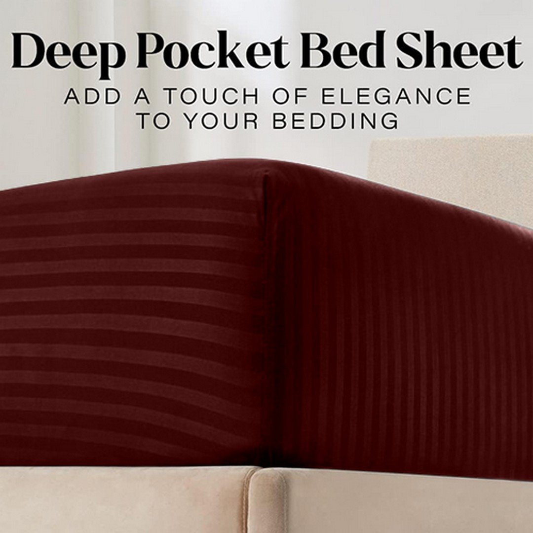 سنوز طقم ملاية باستيك 3 قطع سترايبد مع 2 كيس مخدة