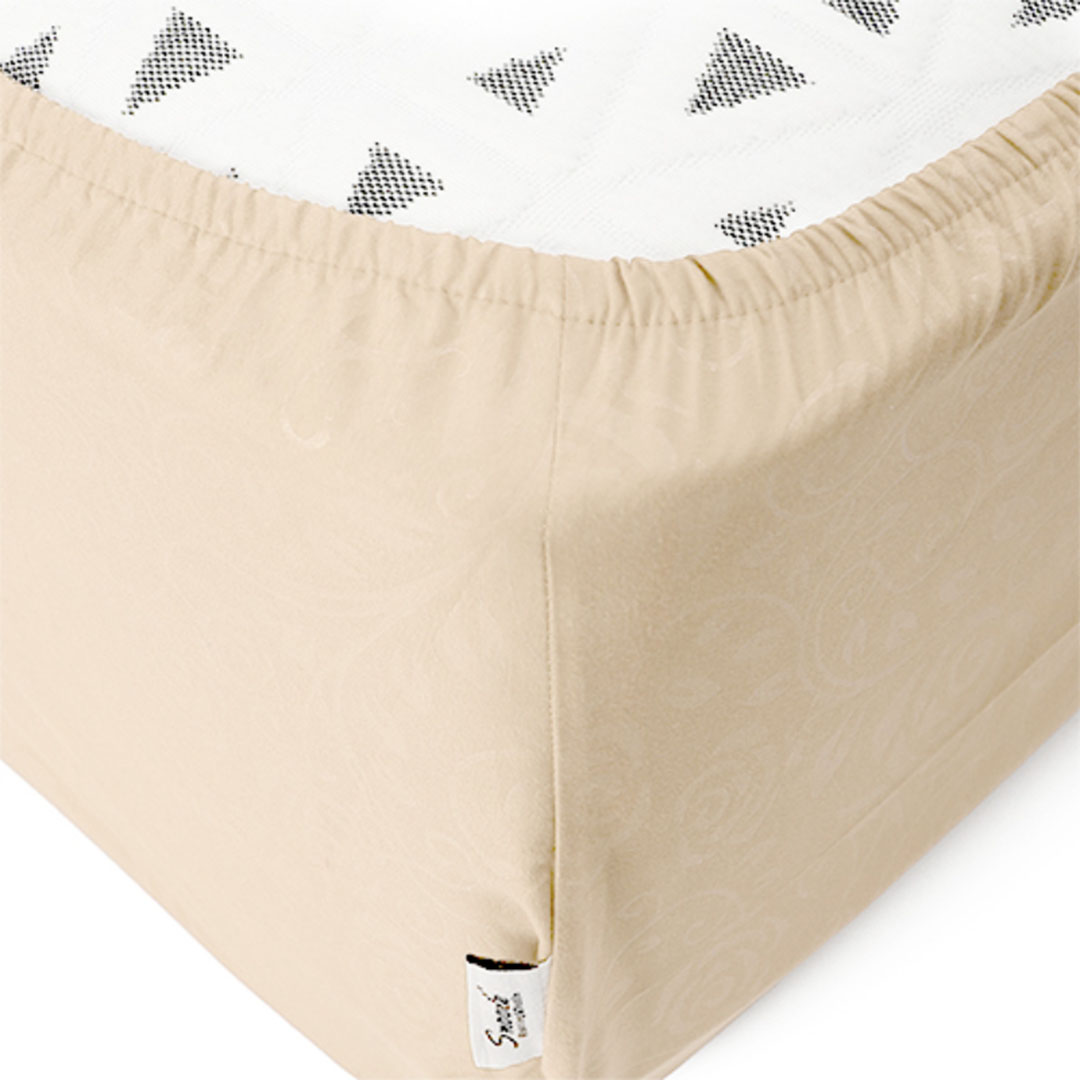 طقم ملاية سرير بأستيك سنوز 120*200 سم + كيس مخدة إضافي - بيج