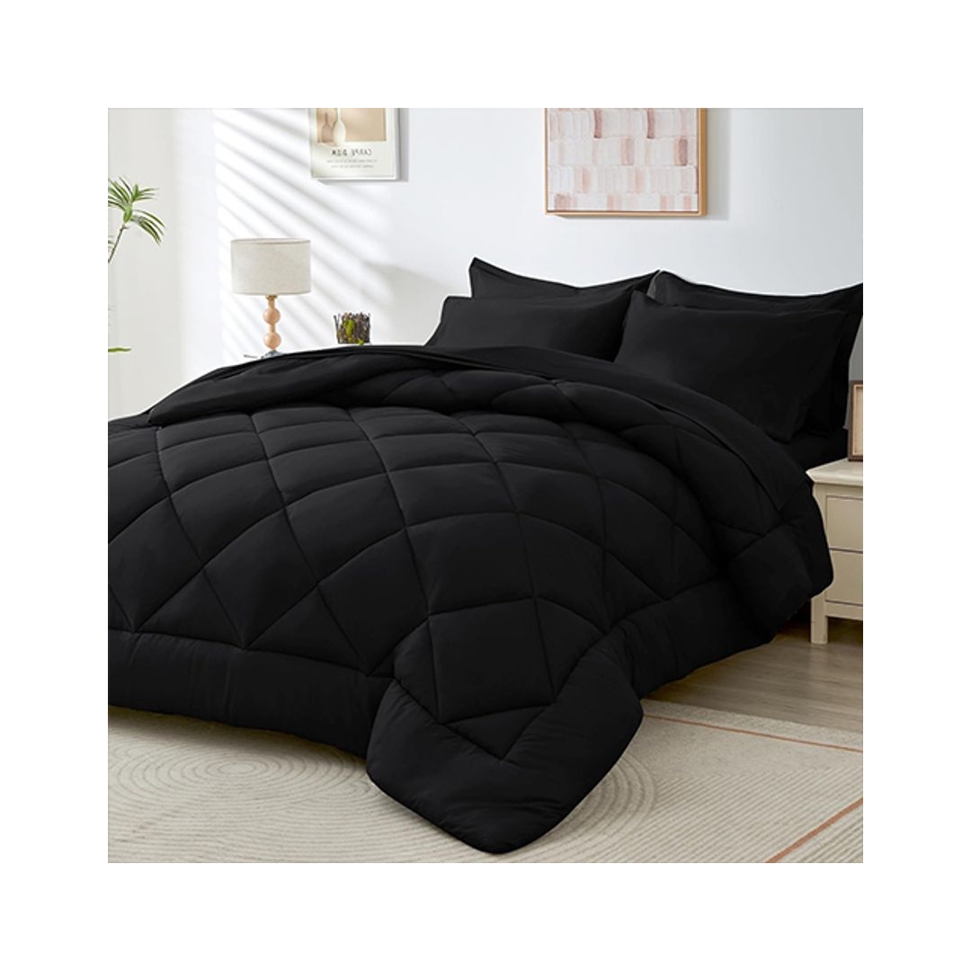 لحاف شتوي سادة - 160/235 سم - بلاك