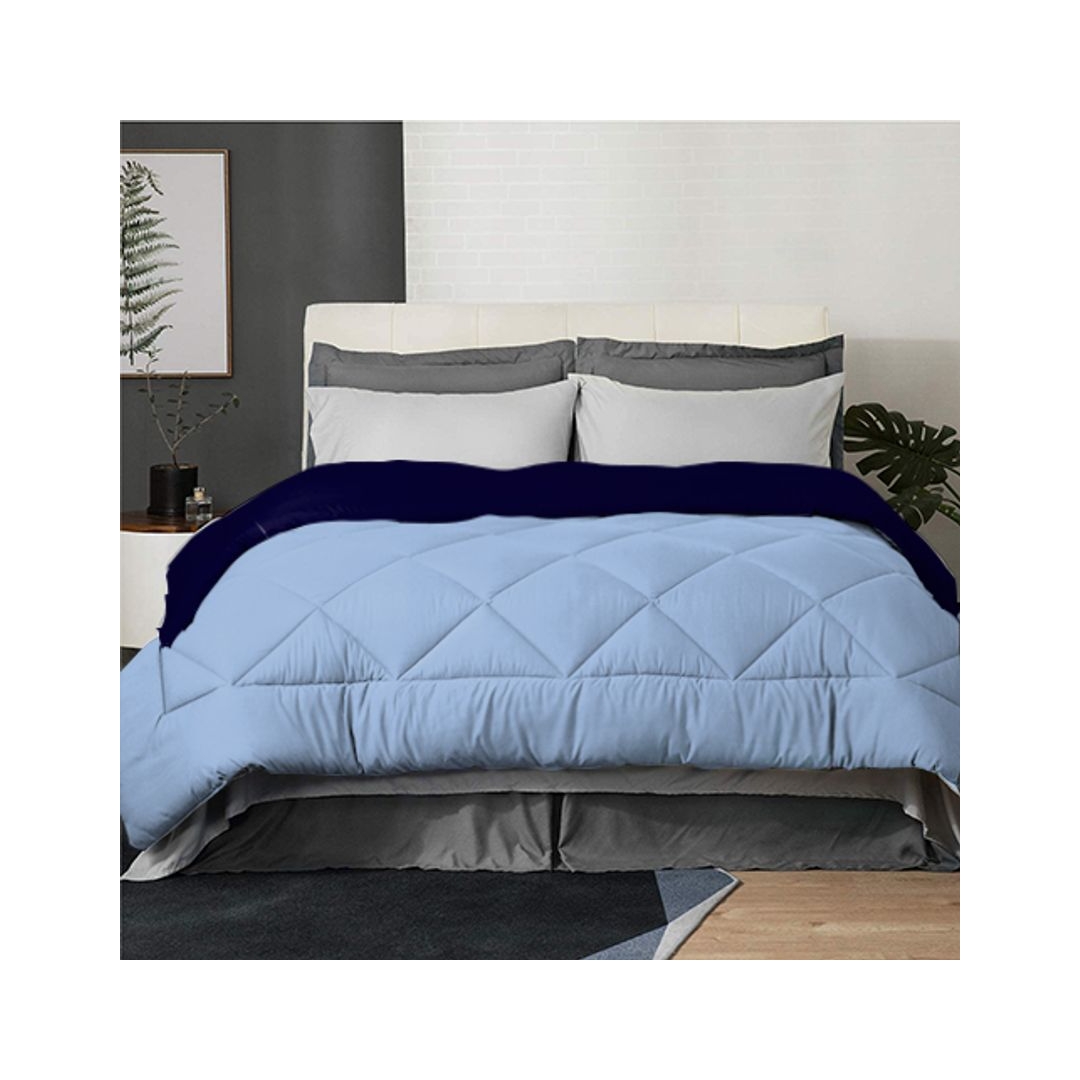لحاف شتوي دبل فيس - 220/235 سم - لايت بلو / دارك بلو