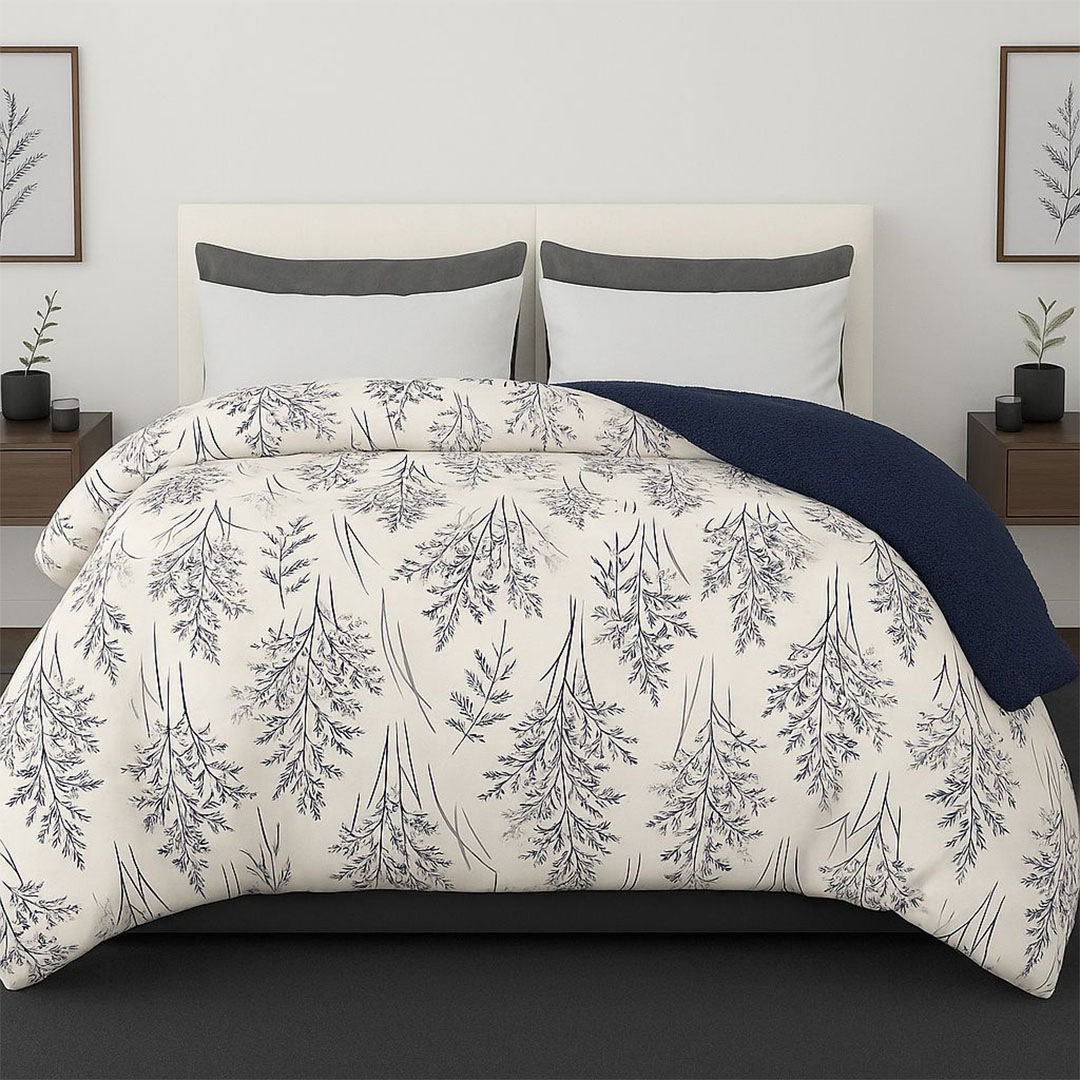 لحاف شتوي فرو دبل فيس - تصميم بريز بلو - 220*235سم