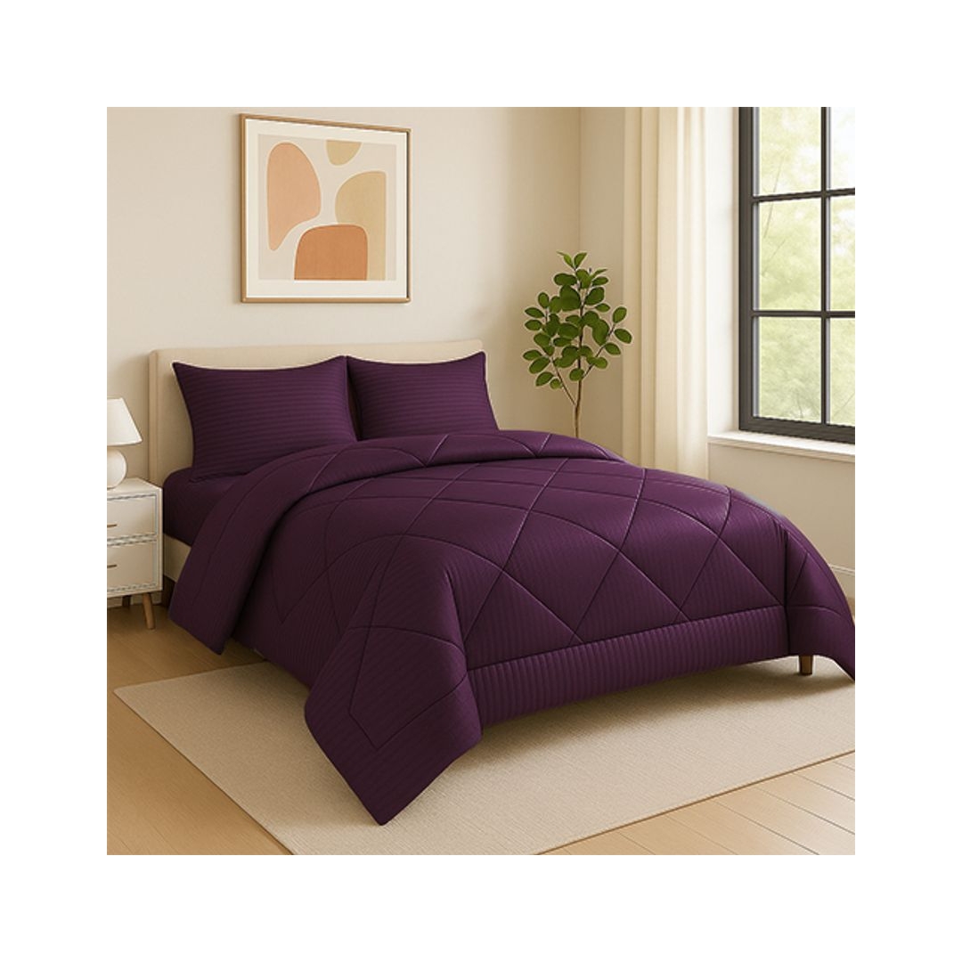 لحاف فندقي شتوي جاكارد سترايبد - 160/235 سم - بربل