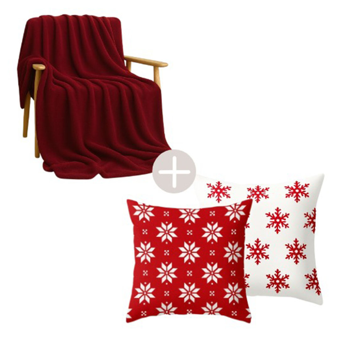 سنوز، بطانيه خفيفه وجهين - 130* 180 سم - نبيتي مع كوشن - 2 قطعة هدية