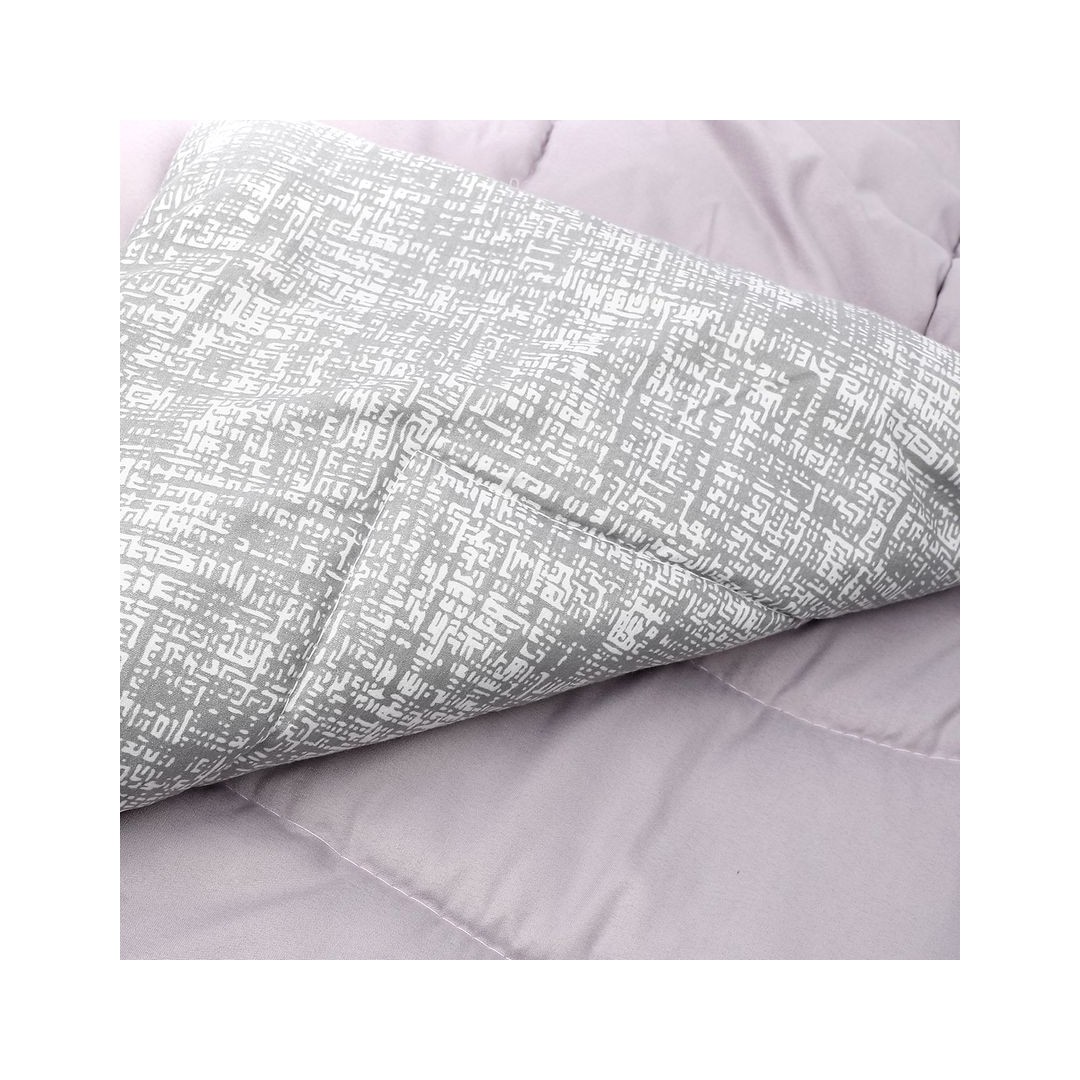 لحاف دبل فيس صيفي من طيبه تصميم رمادى ميز - 180*220 سم