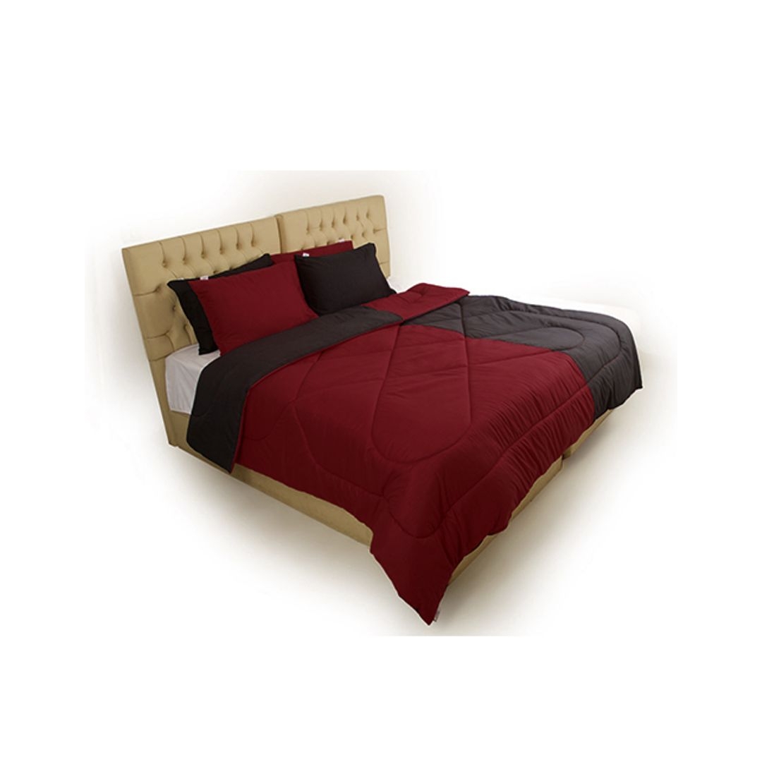 لحاف دبل فيس تشس - دارك ريد/ بلاك - 160/235 سم