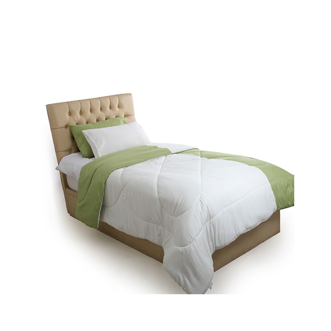 لحاف دبل فيس تشس - ليمون جرين/ اوف وايت - 160/235 سم