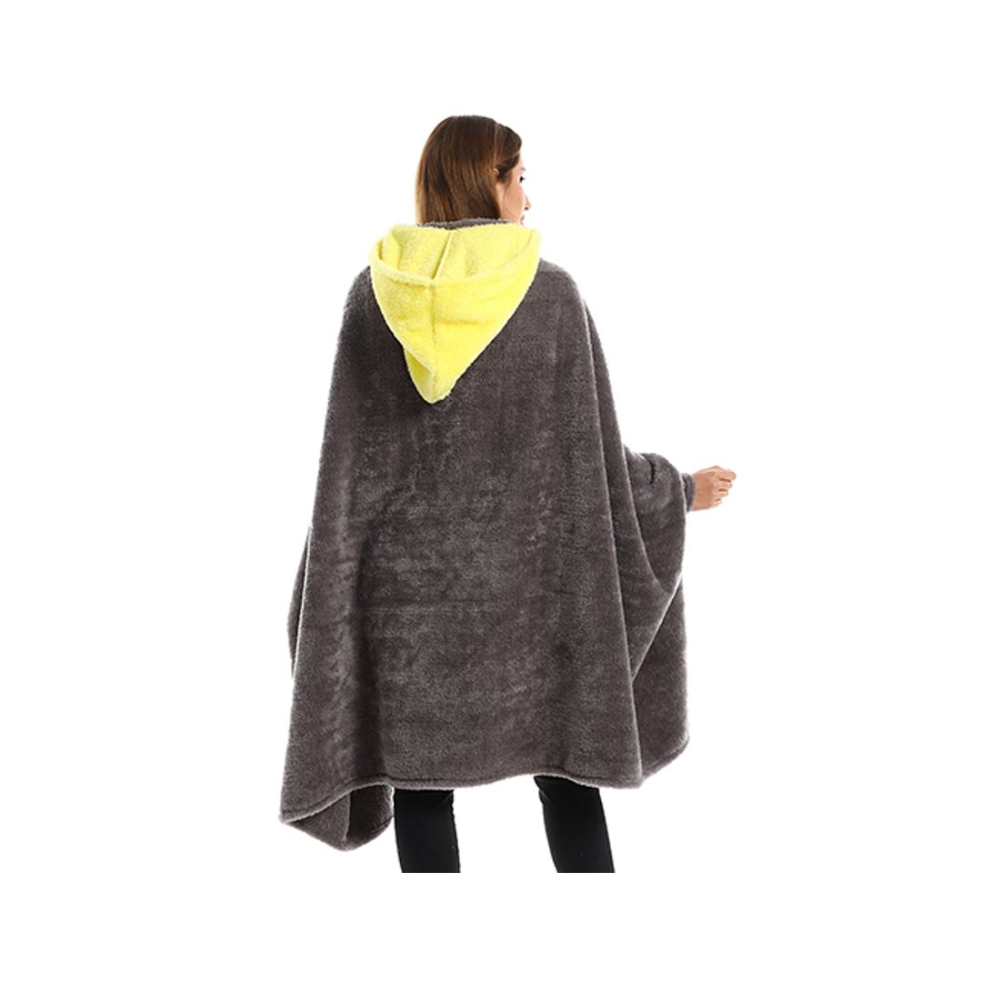 طقم دفاية قابله للارتداء الشخصي - قطعتين - رمادي/أصفر - 110*130 سم