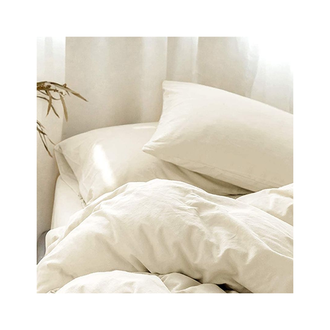 طقم ملاية عادية - 180/235 سم - 2 قطعة - أوف وايت