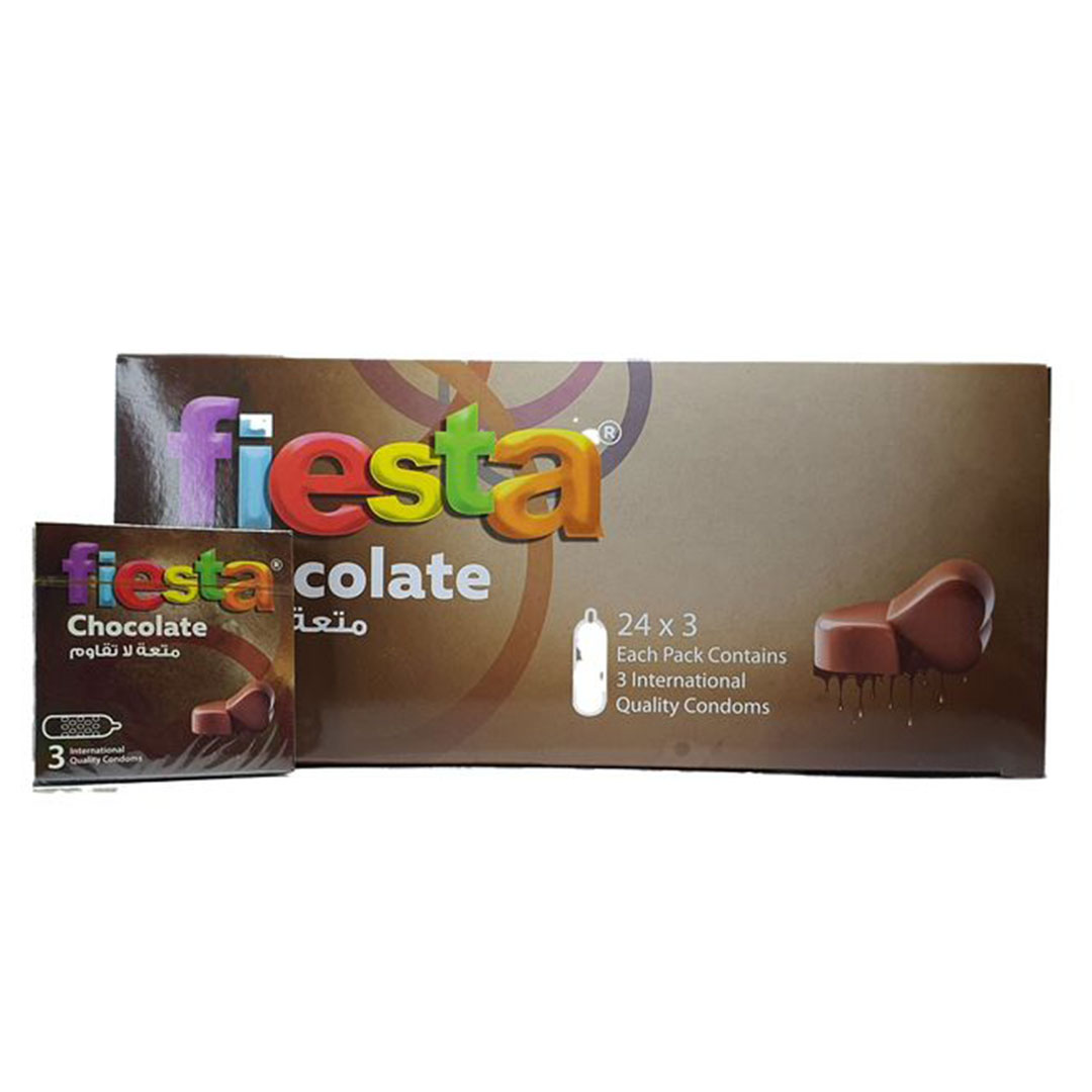 واقي ذكري محبب - شيكولاتة - 24 علبة - 3 قطع