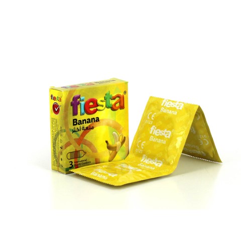 واقي ذكري مضلع - موز - 4 قطع