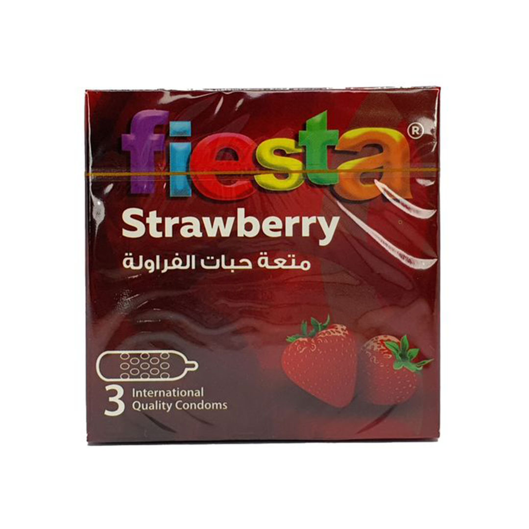 واقي ذكري محبب - فراولة - 24 علبة - 3 قطع