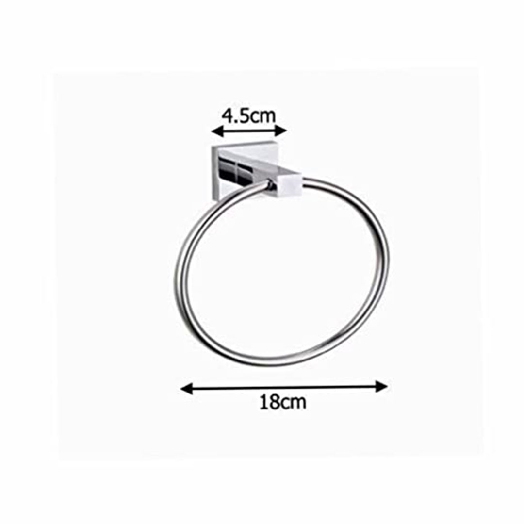 مجموعة إكسسوارات الحمام كاملة معدنية - فضي - 6 قطع