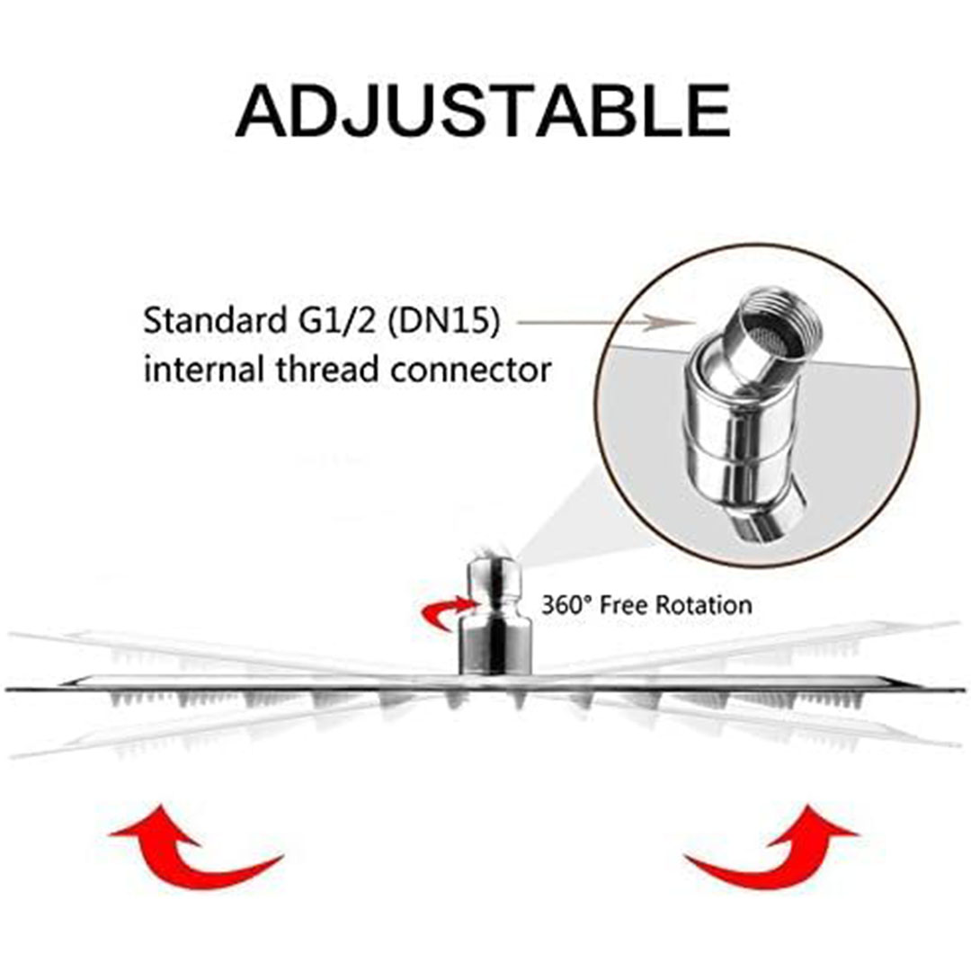 رأس دش مربع من الفولاذ المقاوم للصدأ - 25 سم
