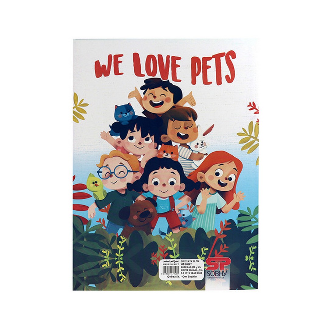 إسكتش دبوس A4 إنجليزي 60 ورقة - 5 إسكتش