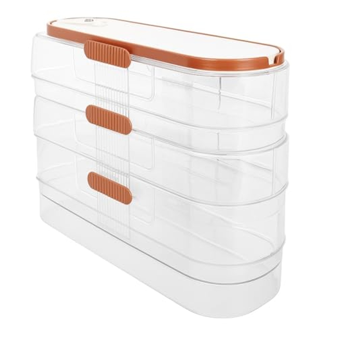 منظم بيض بلاستيكي للمطبخ - 3 طبقات=