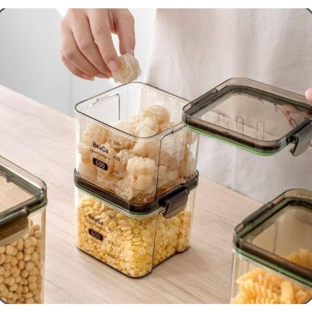 علبة تخزين طعام بلاستيكية صغيرة محكمة الغلق - 600 مل