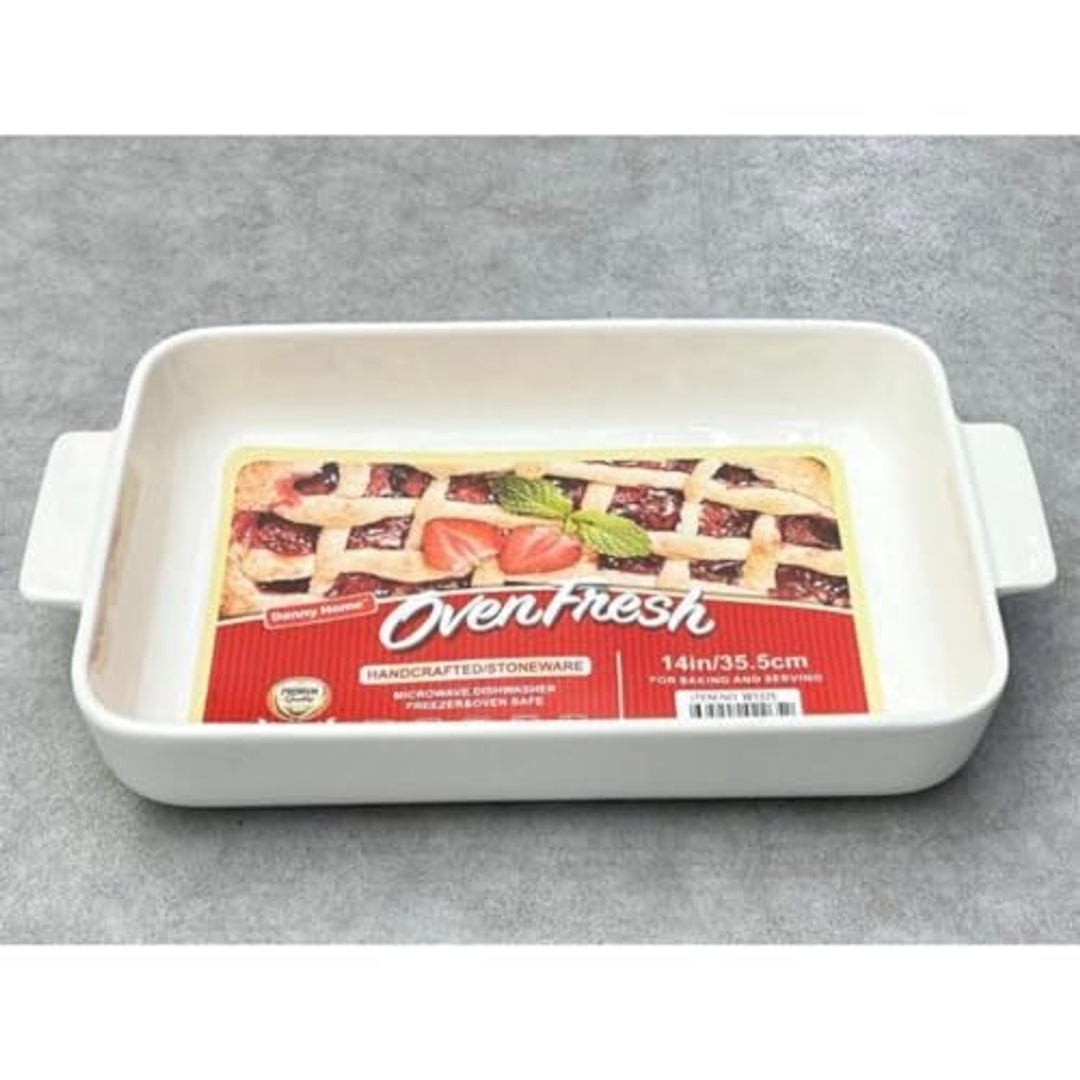 طاجن بورسلين أبيض من داتي هوم - 3 لتر - W1375