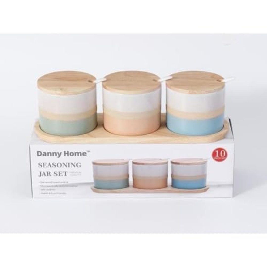 داني هوم طقم توابل بورسلين - 10 قطع - T04-71