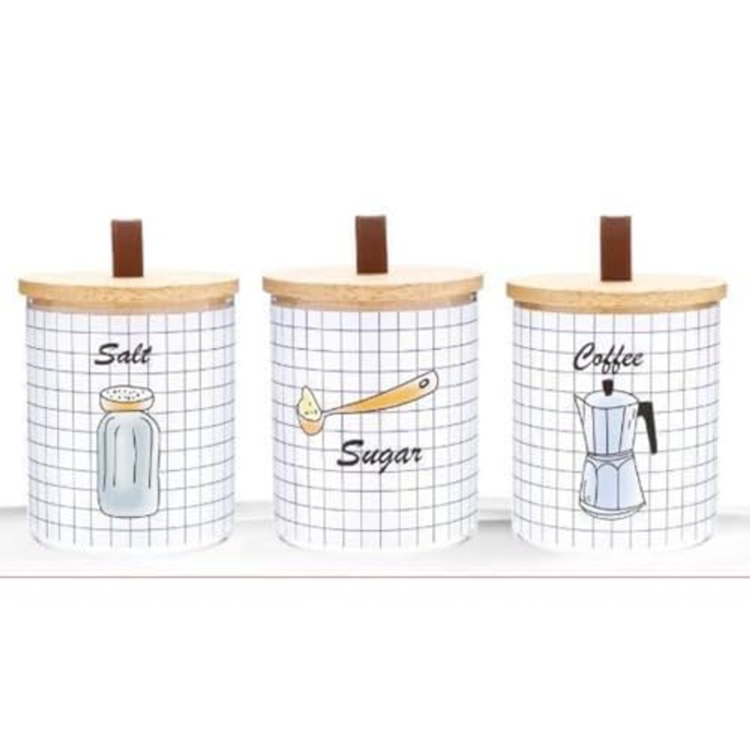 داني هوم طقم سكر وشاي زجاجي - 3 قطع - 1966-55