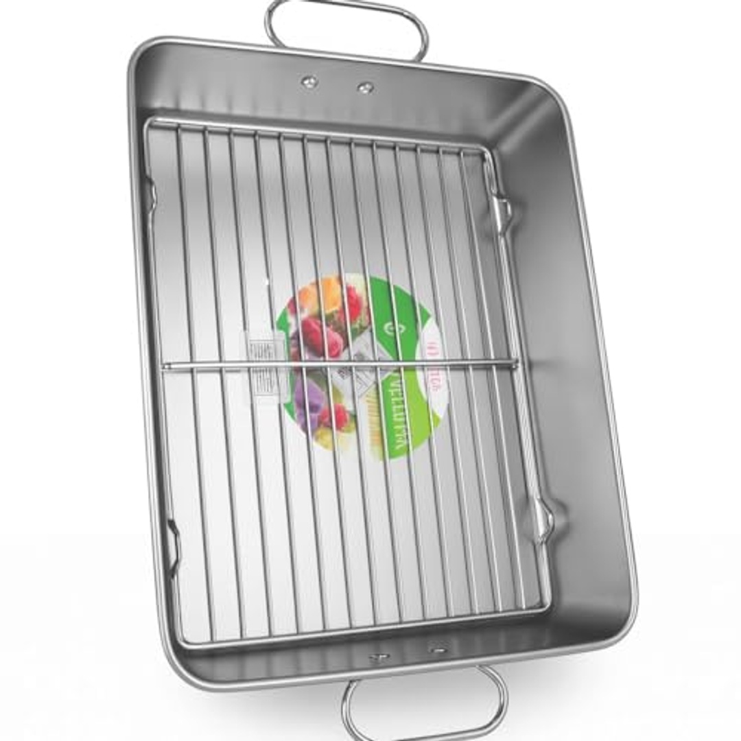 شواية فولاذ مقاوم للصدأ مع رف وشبكة - 30 سم - 46045