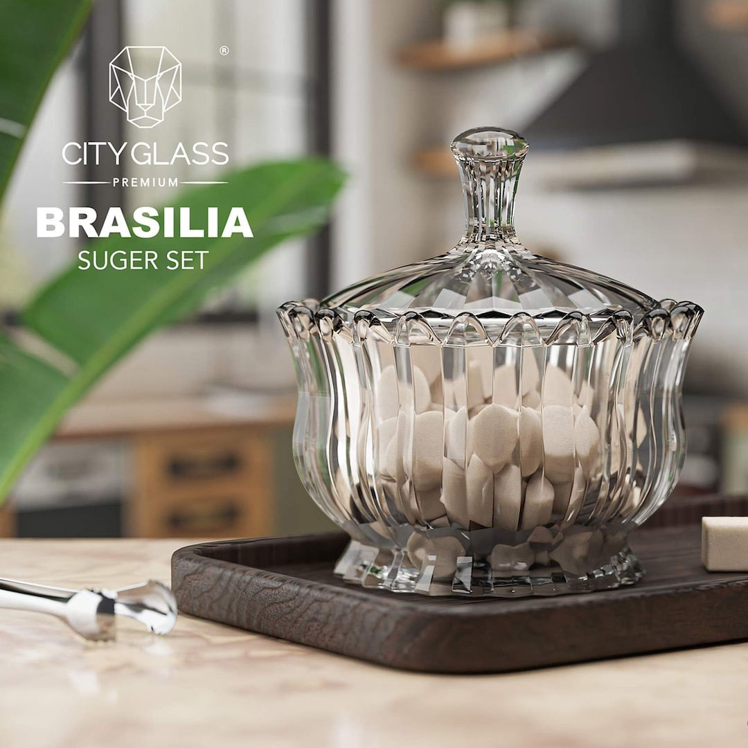 سكرية برازيليا من سيتي جلاس - زجاجي - 10 سم
