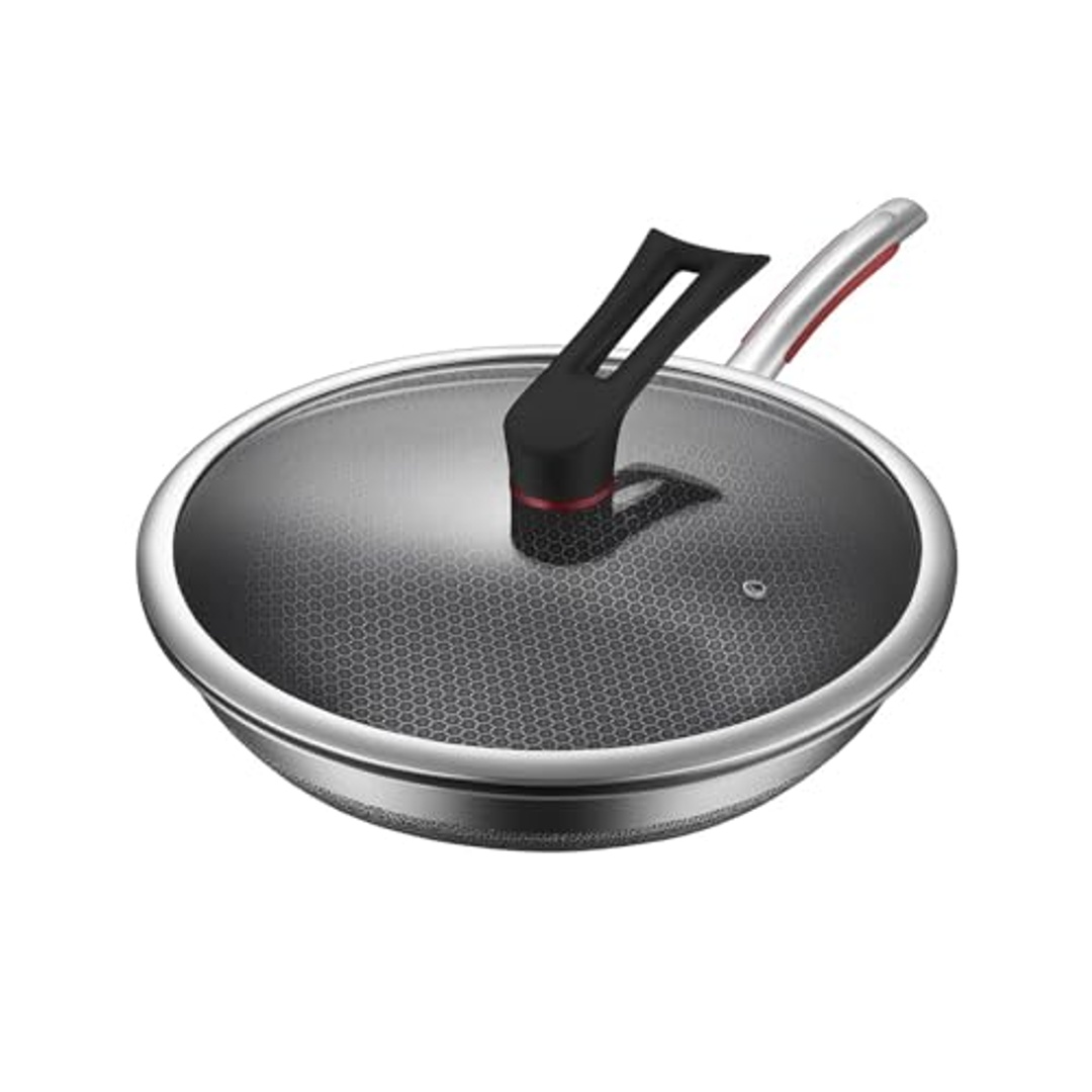 طاسة كبيرة غير لاصقة 32 سم بغطاء زجاجي - FF-274