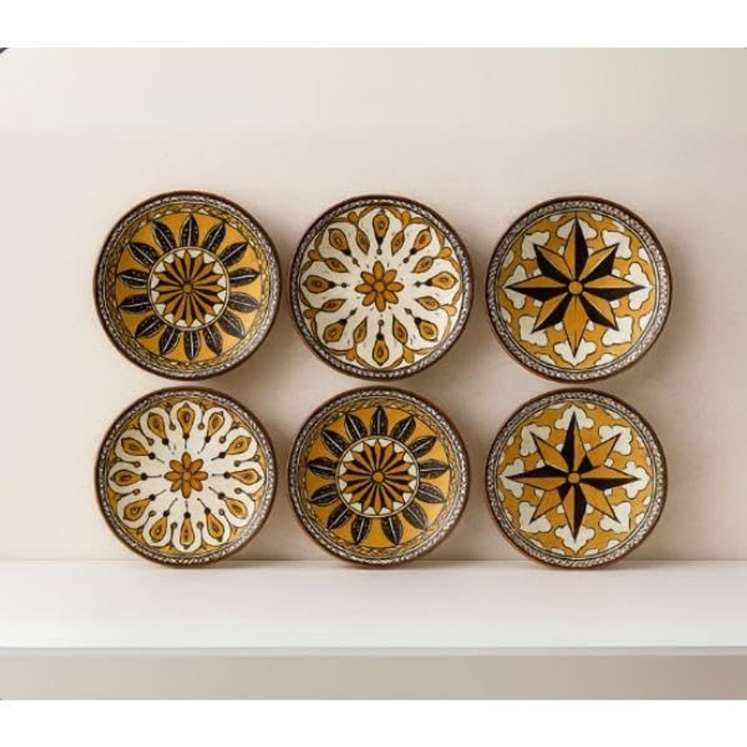 طقم بولات بورسلين بنقشات مميزة من هوم كير - 6 قطع - TT-1576A