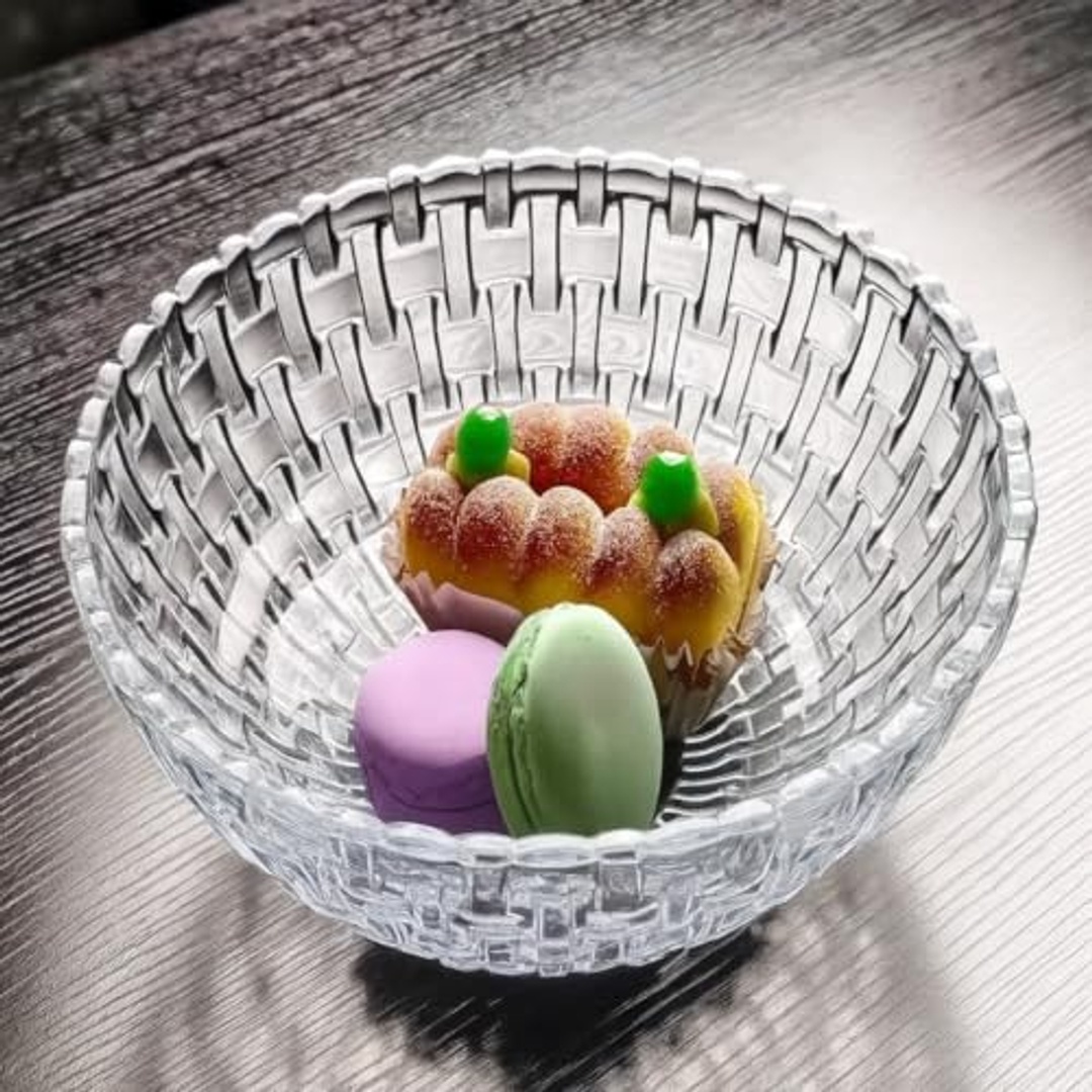 طبق فواكه زجاجي شفاف مدرج - قطعة واحدة