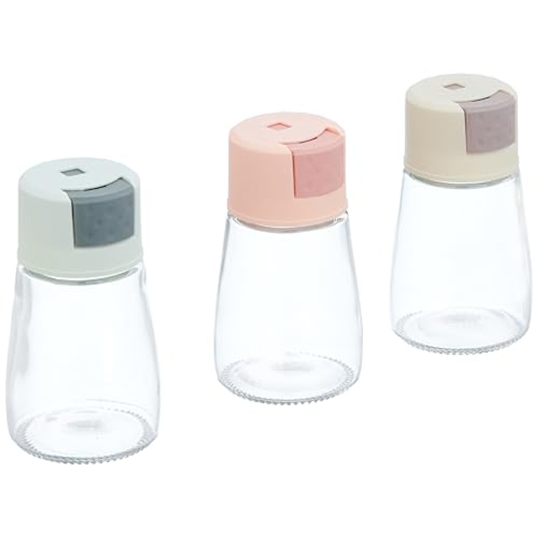 طقم شيكر ملح زجاجي للتوابل - 3 قطع