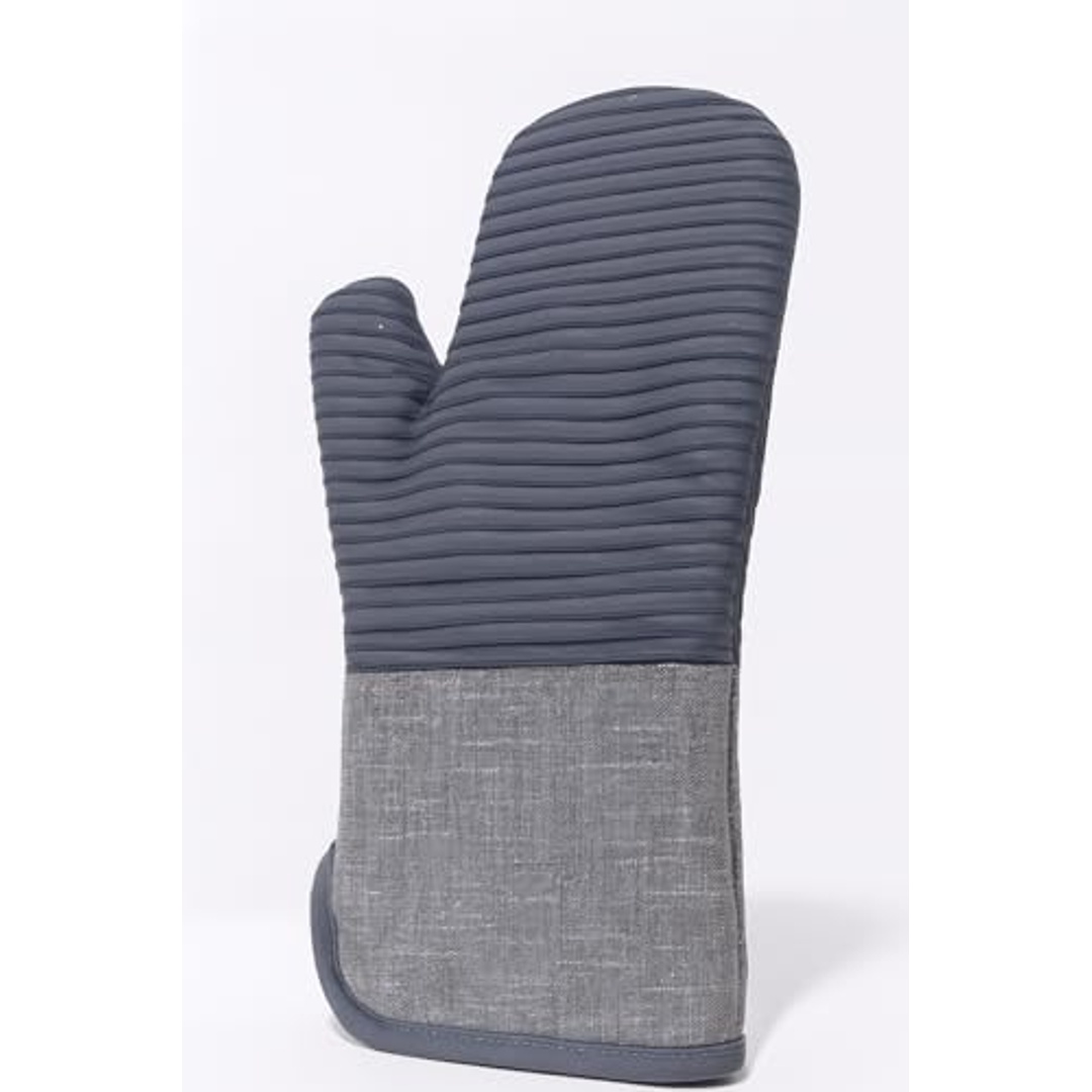 قفاز فرن سيليكون مقاوم للحرارة بطانة قطنية