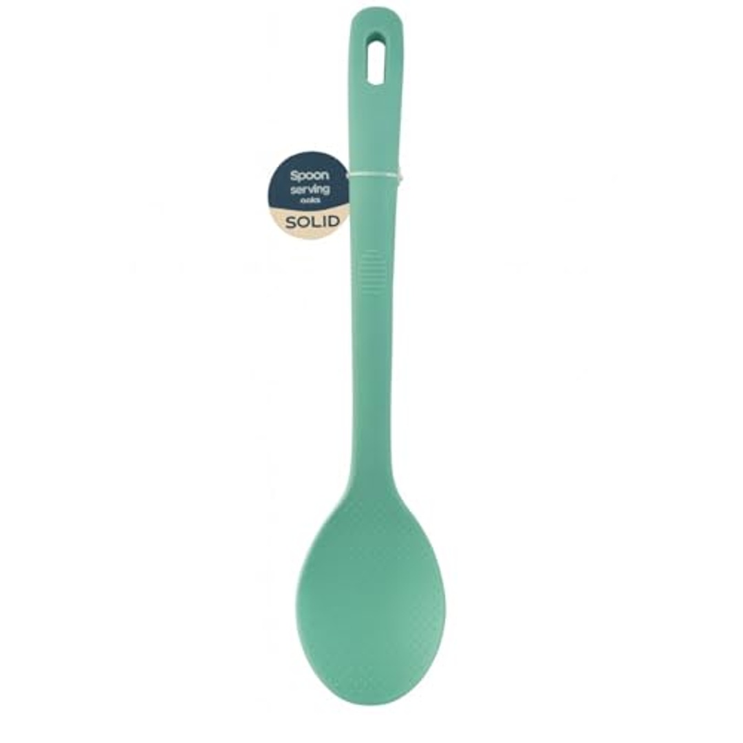 ملعقة تقديم سيليكون صلب أخضر نعناعي بمقبض مانع للانزلاق - 48405