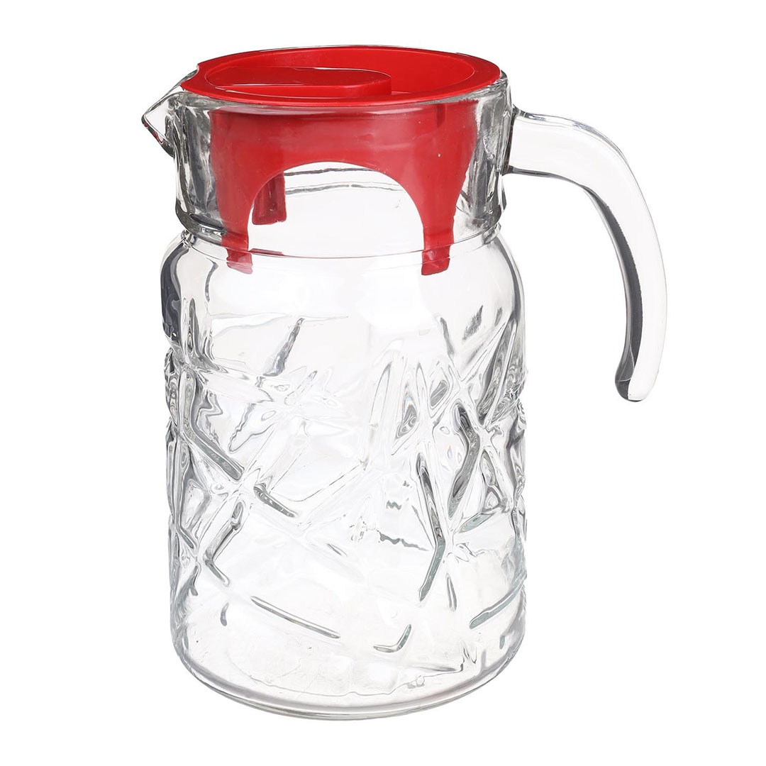 دورق سيوة أشكال - قطعة واحدة - زجاج شفاف