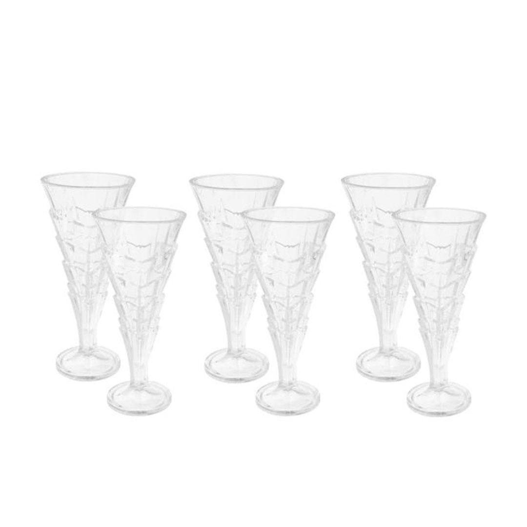 طقم كاسات تكساس - 6 قطع - زجاج شفاف