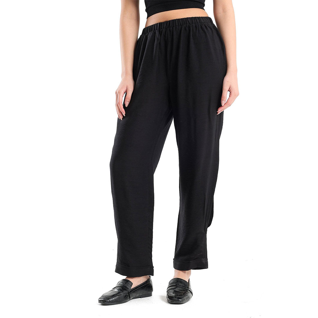 بنطلون بوي فريند حريمي كتان 17153