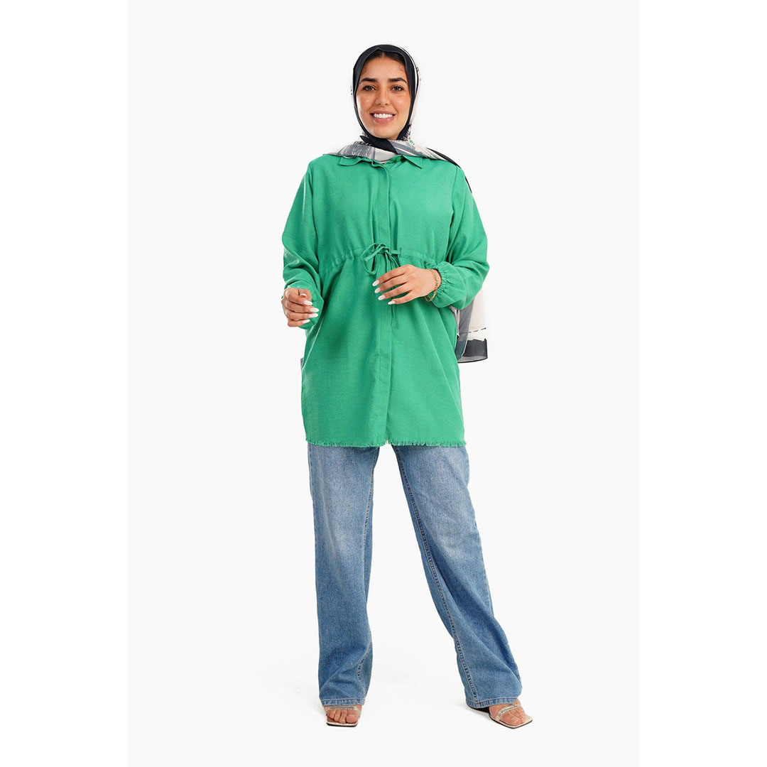 قميص كتان برباط حريمي 17368