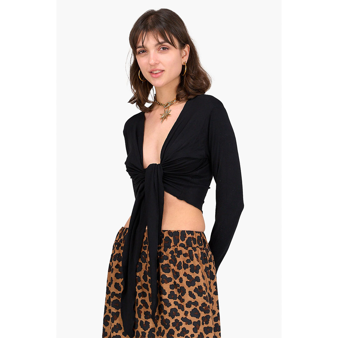 كارديجان قصير حريمي - أسود 17753